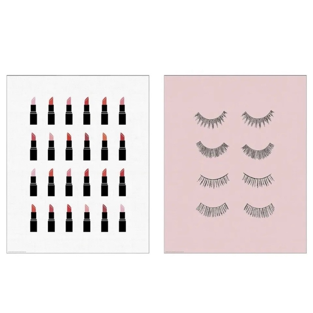 Ikea Poster SET of 2 Posters Lipstick & Eyelashes 16x20" Bild 505.277.35 NEW